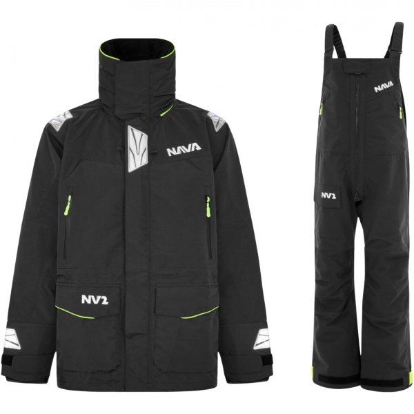 Mens NV2 Jacket & Trousers Sailing Suit - Black